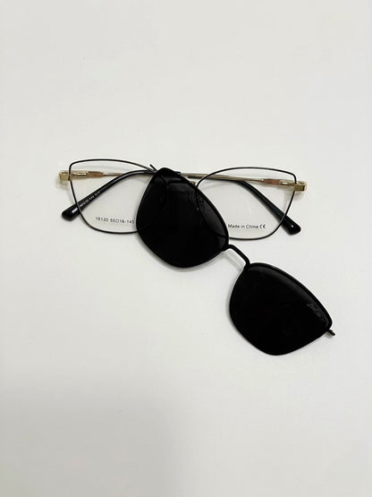 Lunettes élégantes 2 en 1 avec clip solaire polarisé + boîte offerte