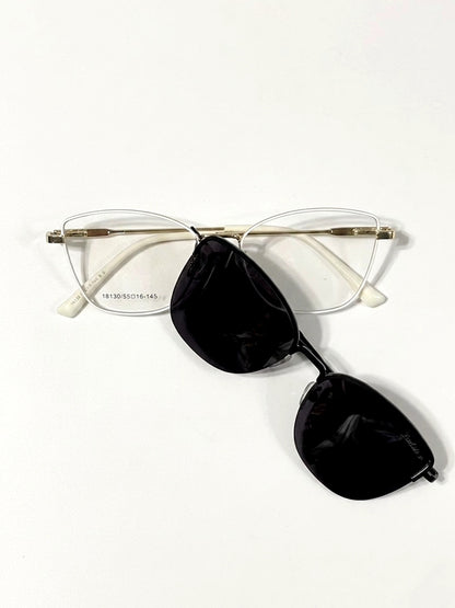Lunettes élégantes 2 en 1 avec clip solaire polarisé + boîte offerte